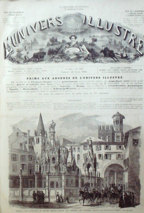 L'Univers illustré 1866 # 550 Italie Vérone Ancone Afghanistan Hérat Allemagne Munich