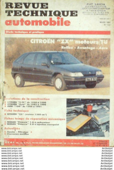 R.T Automobile Citroën ZX 2cv Audi 100 Nissan Primera   # 537