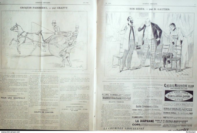 Le Journal Amusant 1890 n°1788 Fantasia carnet de reporter Papotages idiots ma cousine