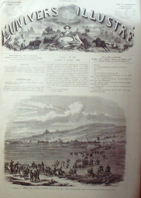 L'Univers illustré 1866 # 552 Allemagne Taunus Italie Vérone Mincio 