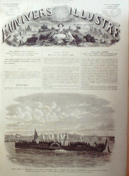 L'Univers illustré 1866 # 557 Argenteuil (95)  Italie Fiesole Florence Tyrol Ch.de fer Allemagne D  