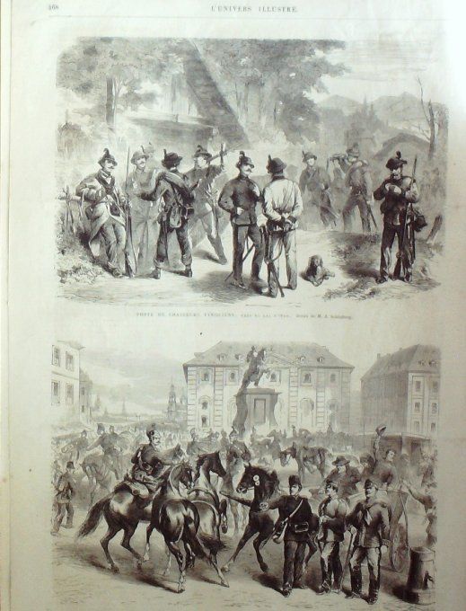 L'Univers illustré 1866 # 557 Argenteuil (95)  Italie Fiesole Florence Tyrol Ch.de fer Allemagne D  