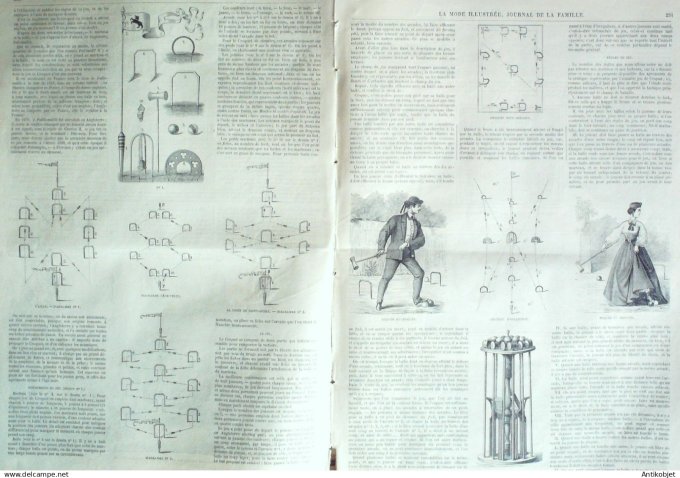 La Mode illustrée journal + gravure associée 1868 # 32