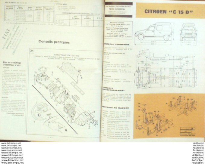 Revue Technique Automobile Citroën Visa C15D Audi 80  #470