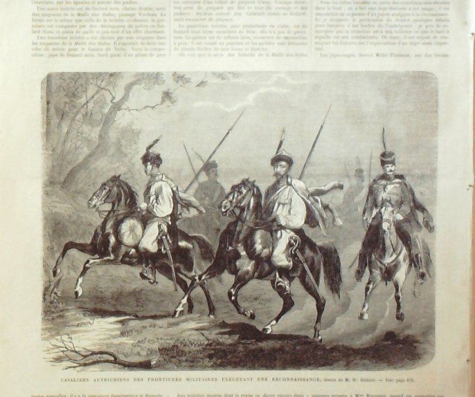 L'Univers illustré 1866 # 558 Nancy (54) Autriche cavaliers  