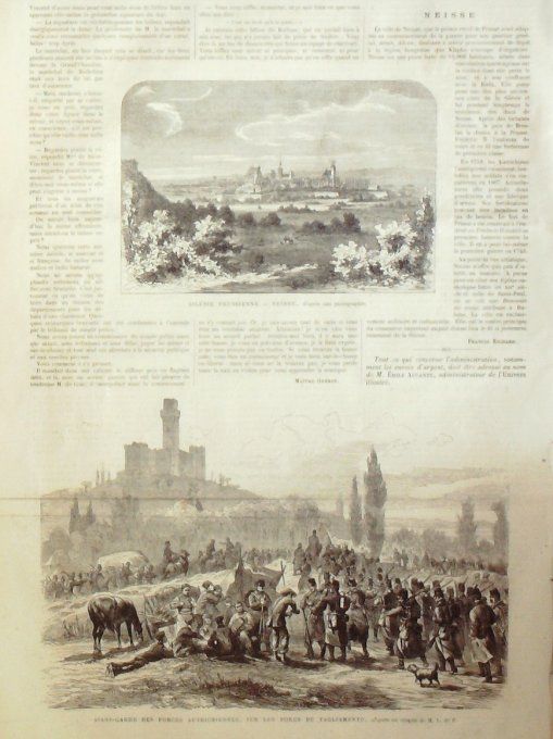 L'Univers illustré 1866 # 560 Tagliamento Silésie Neisse Télégraphe Transatlantique Great-eastern