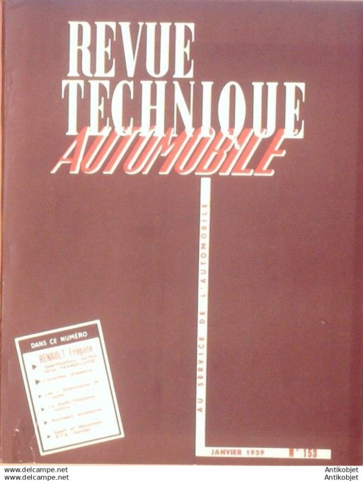 Revue Technique Automobile Renault Frégate Mercedes-Benz 153#1959