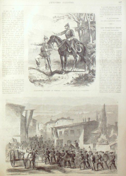 L'Univers illustré 1866 # 563 Weimar bataillon Landwehr Italie Ponti lac Garda Généraux Prussiens   