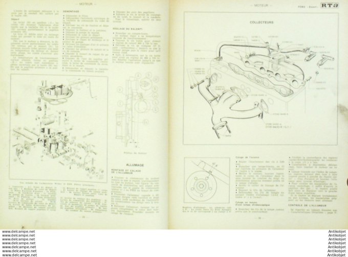 Revue Technique Automobile Fiat 850 Neckar Adria Ford Escort  #272