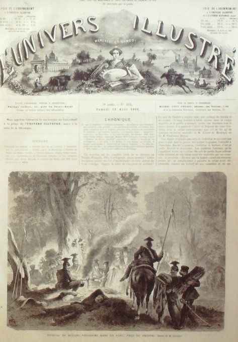 L'Univers illustré 1866 # 564 Allemagne Dresde Hulans chasseur Hindou 