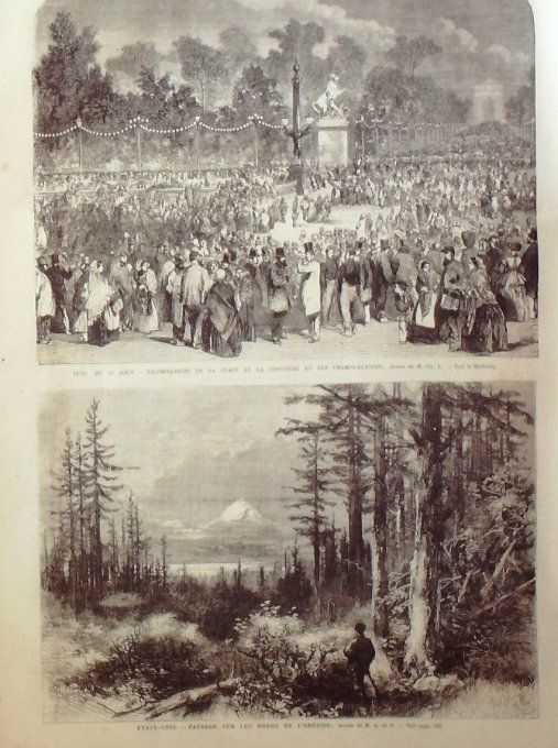 L'Univers illustré 1866 # 566 Allemagne Leipsick théâtre Usa Oregon St-Cyr Carrousel