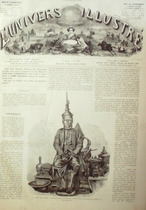 L'Univers illustré 1866 # 570 Siam Bangkok Roi Rama V Amazones Suisse Thun Roi Prusse