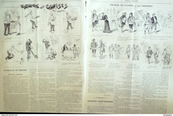 Le Journal Amusant 1890 n°1781 Tarte aux cerises Joies de l'adultère propos de chasse