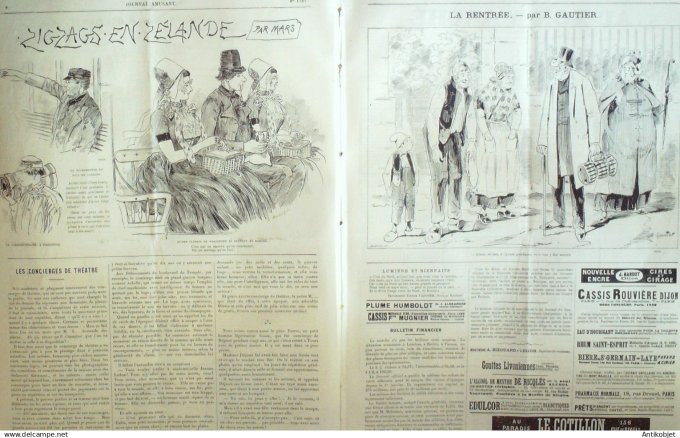 Le Journal Amusant 1890 n°1781 Tarte aux cerises Joies de l'adultère propos de chasse