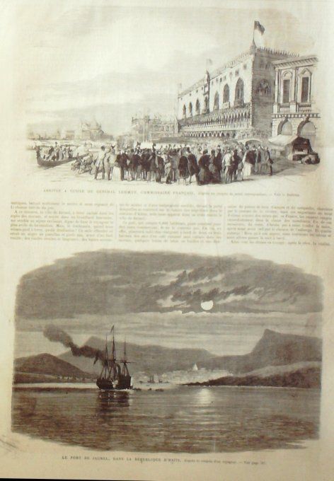 L'Univers illustré 1866 # 572 Gilbratar Venise Haïti port de Jacmel Passy Théâtre Rossini