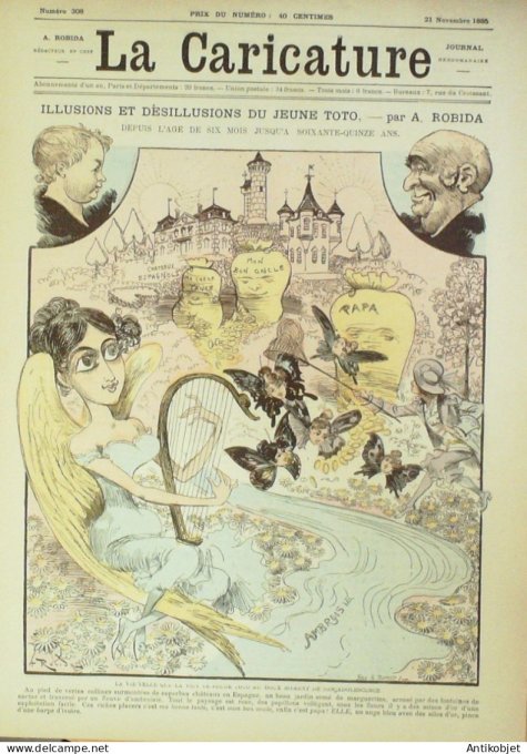 La Caricature 1885 n°308 Jeune Toto Robida Doctoresse Sorel Pompier Job Gino