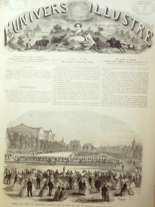 L'Univers illustré 1866 # 581 Canada Montréal Niger  Rép.Tchèque Bohème