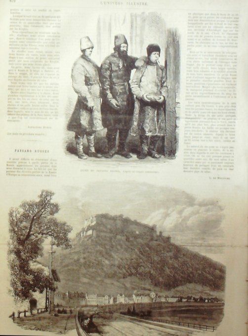 L'Univers illustré 1866 # 582 Allemagne Koenigstein Londres Quais de Tamise Honk-Kong Victoria   