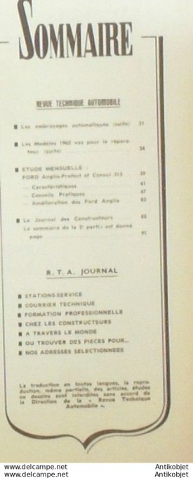 Revue Technique Automobile Ford Anglia-Prefect et Consul 315 192#1962