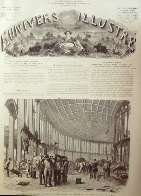 L'Univers illustré 1867 # 585 Egypte Suez canal Alexandrie Tanaro Mexique insignes impériaux