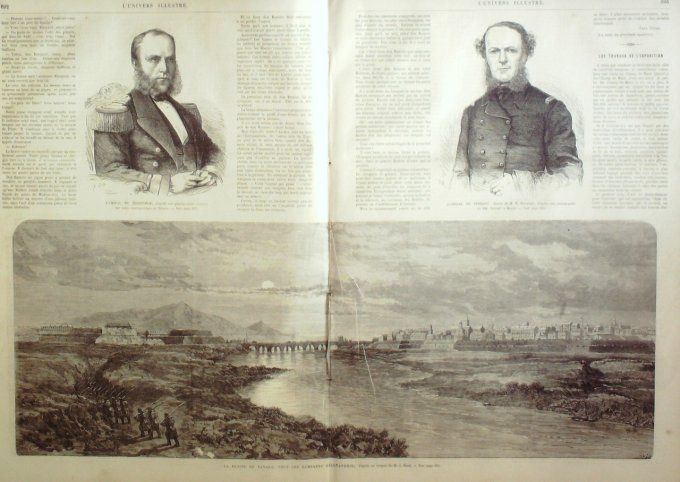 L'Univers illustré 1867 # 585 Egypte Suez canal Alexandrie Tanaro Mexique insignes impériaux