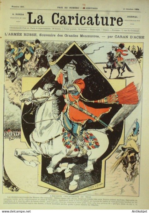 La Caricature 1884 n°250 L'Armée Russe Caran d'Ache