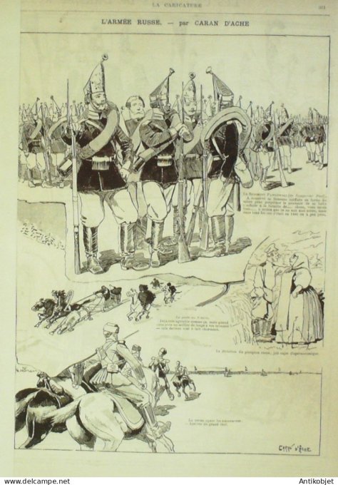 La Caricature 1884 n°250 L'Armée Russe Caran d'Ache