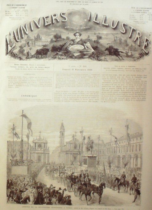 L'Univers illustré 1866 # 590 Russie joyaux de couronne St-Pétersbourg Japon Yokohoma Turin