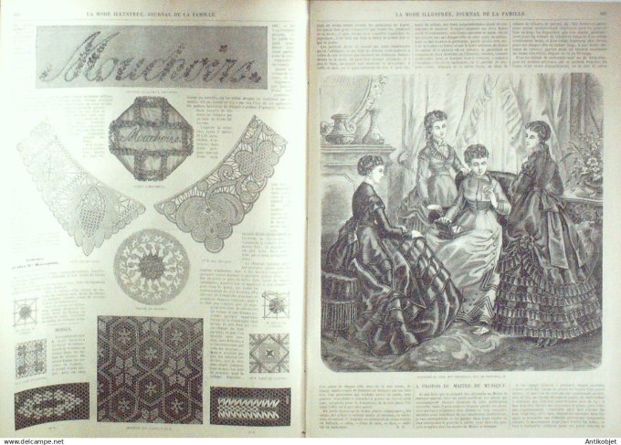 La Mode illustrée journal + gravure associée 1869 # 43