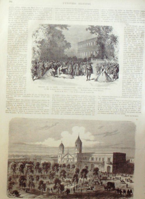 L'Univers illustré 1866 # 596 Luxembourg Pépinière Mexique Matamoros oeuvres Gavarni