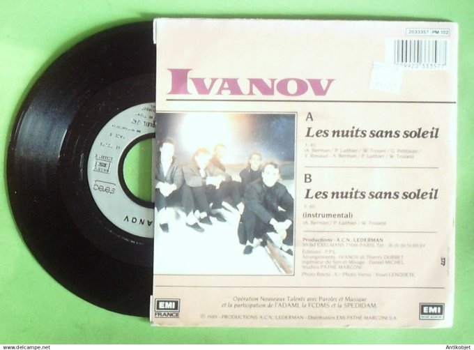 Ivanov 45T SP Les nuits sans soleil 1989