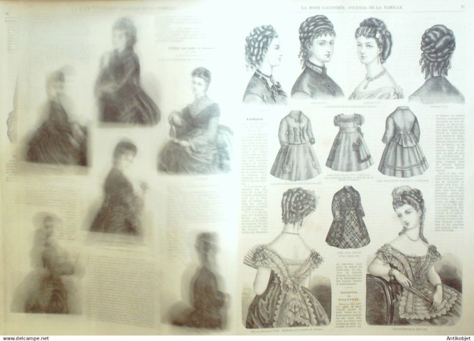 La Mode illustrée journal + gravure associée 1873 #  5