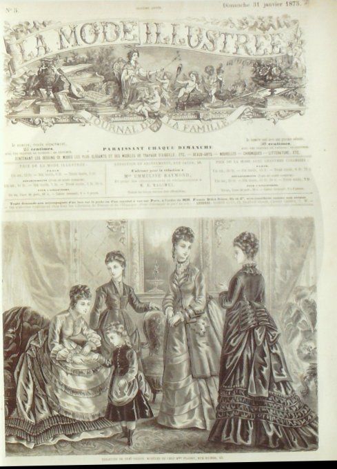 Journal Mode illustrée 1875 #  5 Toilettes demi-saison