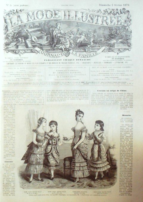 Journal Mode illustrée 1879 #  5 Robes fillettes