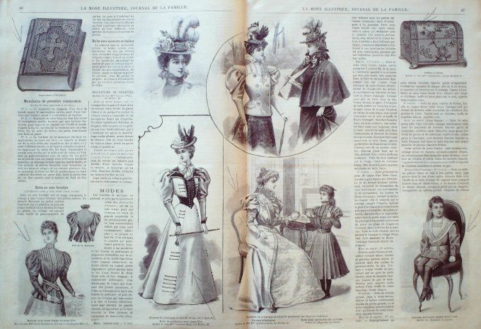 Journal Mode illustrée 1897 #  5 Robes Vigogne & drap-cachemire