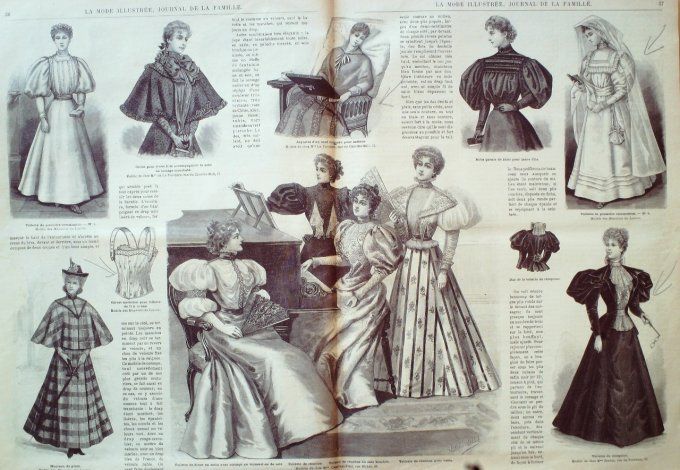 Journal Mode illustrée 1896 #  5 Costume garçon & robes fillettes