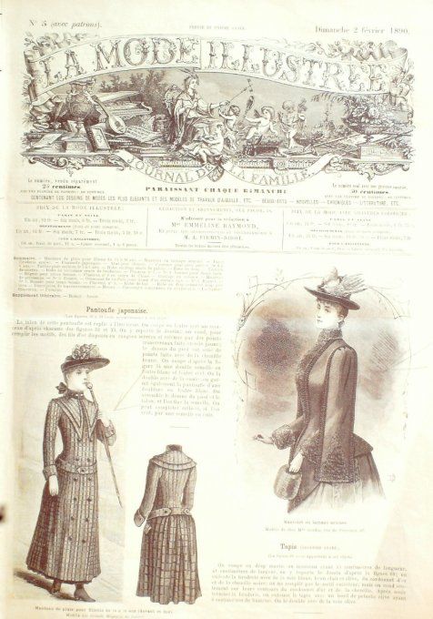 Journal Mode illustrée 1890 #  5 Mantelet & manteau 