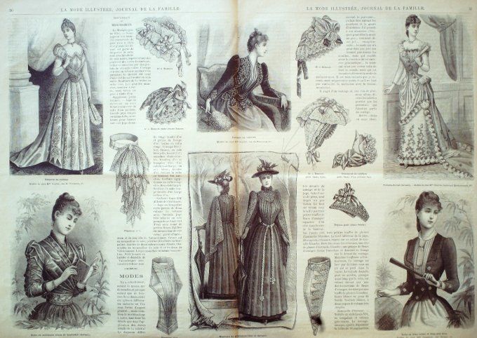 Journal Mode illustrée 1890 #  5 Mantelet & manteau 