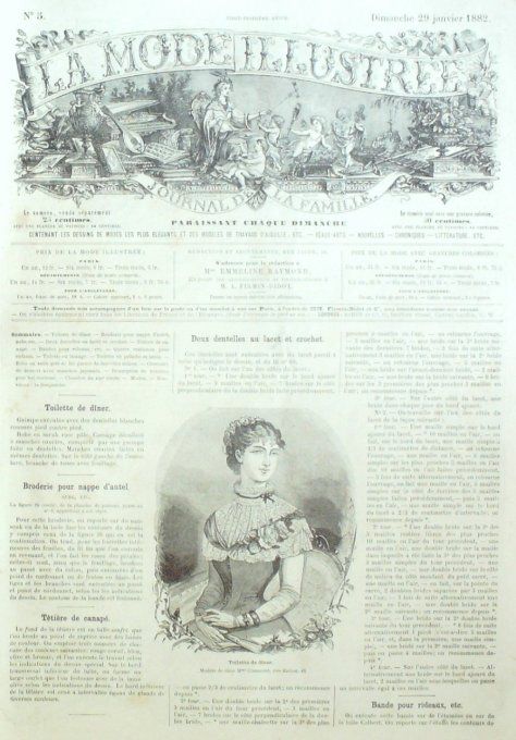 Journal Mode illustrée 1882 #  5 Toilette de dîner