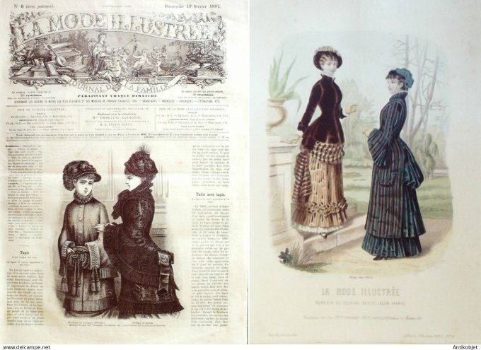 La Mode illustrée journal + gravure associée 1882 #  8