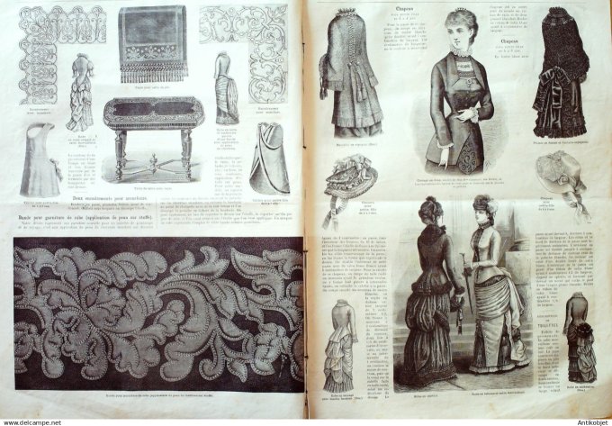 La Mode illustrée journal + gravure associée 1882 #  8