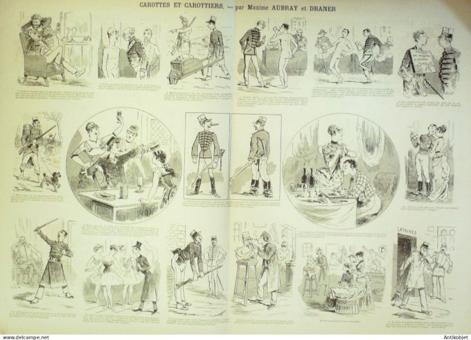 La Caricature 1886 n°347 Carottes & Carottiers Aubray Draner Trock