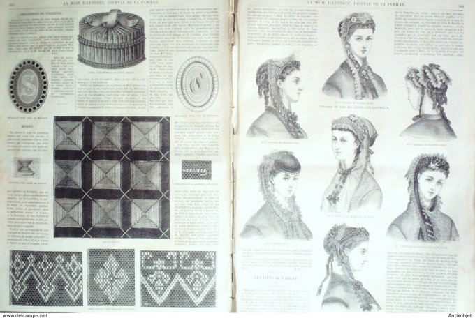 La Mode illustrée journal + gravure associée 1868 # 43