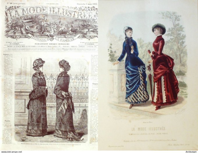 La Mode illustrée journal + gravure associée 1882 # 10