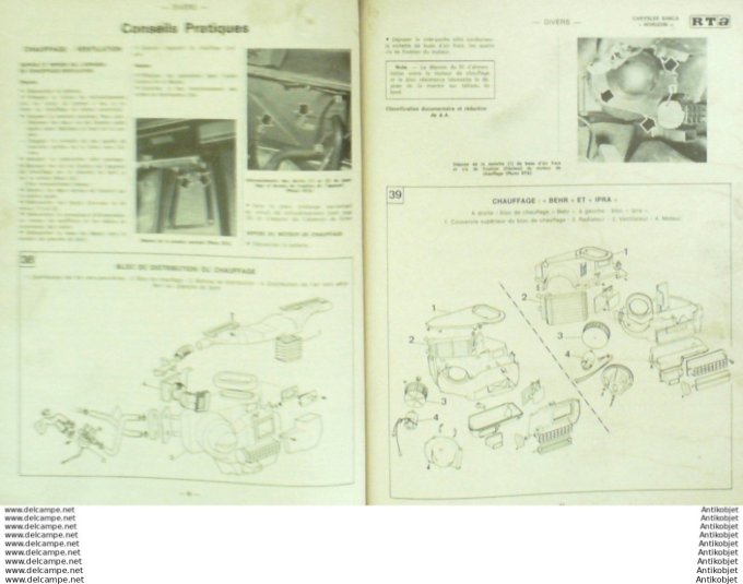 R.T Automobile Chrysler Simca Opel Ascona Manta Citroën Dyane   # 380