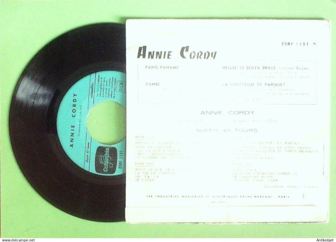 Cordy Annie 45T EP Hello le soleil brille 1958