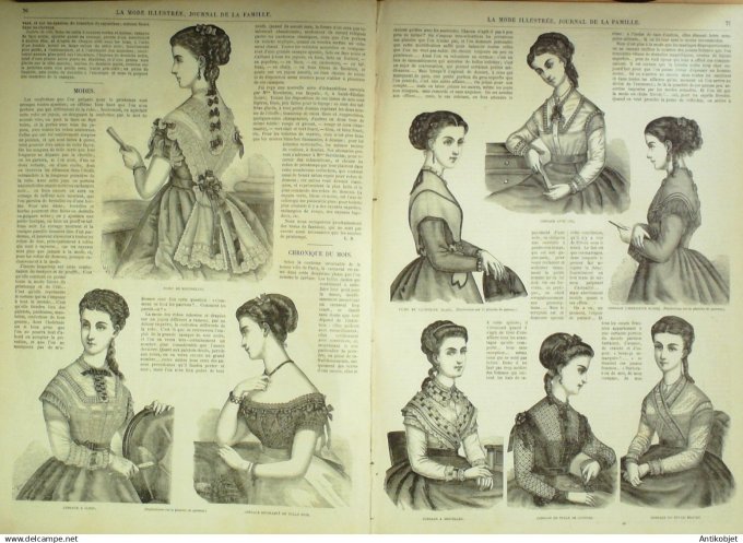 La Mode illustrée journal + gravure associée 1869 # 10