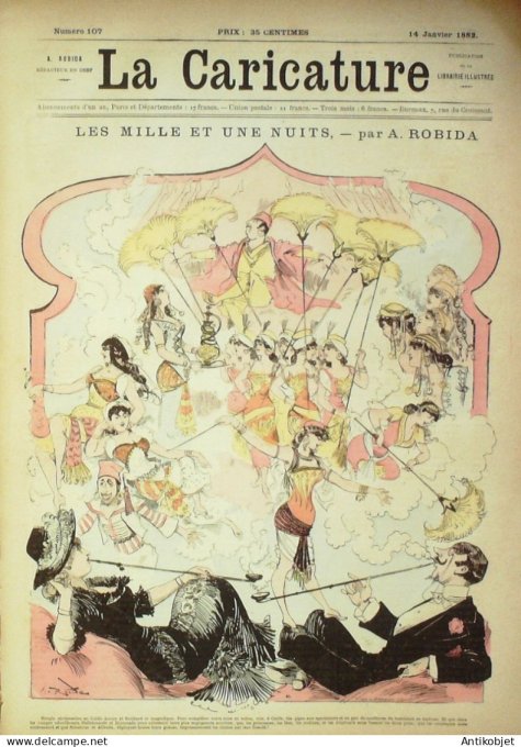 La Caricature 1882 n°107 Mille et une nuits Robida Loys Gino