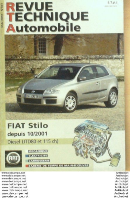 Revue Technique Automobile Fiat Stilo 10/2001  #661