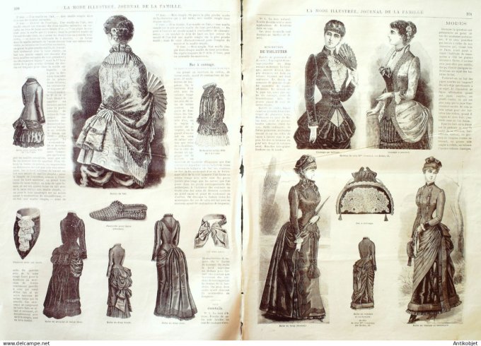 La Mode illustrée journal + gravure associée 1882 # 47